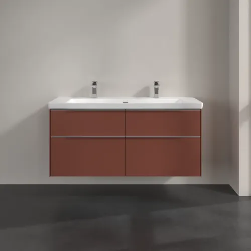 Bild von VILLEROY BOCH Subway 3.0 Waschbeckenunterschrank, mit Beleuchtung, 4 Auszüge, 1272 x 576 x 478 mm, Wine Red #C602L0AH