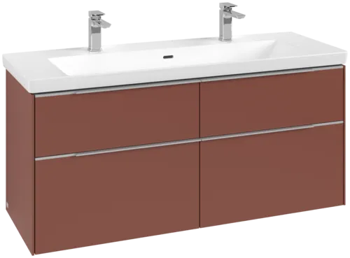 Obrázek VILLEROY BOCH Subway 3.0 Vanity unit, with lighting, 4 pull-out compartments, 1272 x 576 x 478 mm, Wine Red #C602L0AH