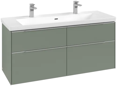 VILLEROY BOCH Subway 3.0 Vanity unit, with lighting, 4 pull-out compartments, 1272 x 576 x 478 mm, Soft Green #C602L0AF resmi