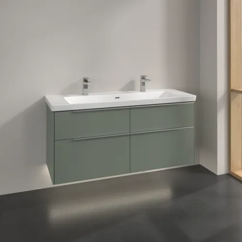 Bild von VILLEROY BOCH Subway 3.0 Waschbeckenunterschrank, mit Beleuchtung, 4 Auszüge, 1272 x 576 x 478 mm, Soft Green #C602L0AF
