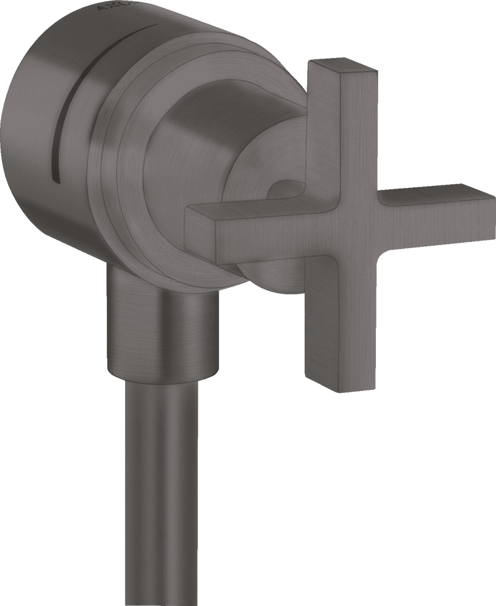 HANSGROHE AXOR Citterio Wandanschluss Stop mit Rückflussverhinderer, Absperrventil und Kreuzgriff #39883340 - Brushed Black Chrome