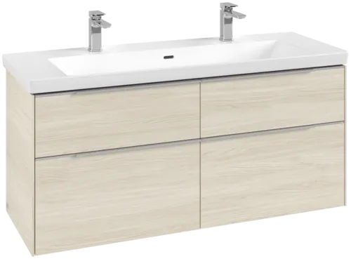 Зображення з  VILLEROY BOCH Subway 3.0 Vanity unit, with lighting, 4 pull-out compartments, 1272 x 576 x 478 mm, White Oak #C602L0AA