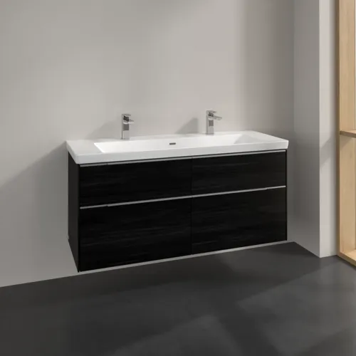 Bild von VILLEROY BOCH Subway 3.0 Waschbeckenunterschrank, 4 Auszüge, 1272 x 576 x 478 mm, Black Oak #C60200AB