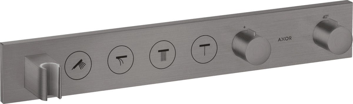 HANSGROHE AXOR ShowerSolutions Thermostatmodul Select 600/90 Unterputz für 4 Verbraucher #18357340 - Brushed Black Chrome