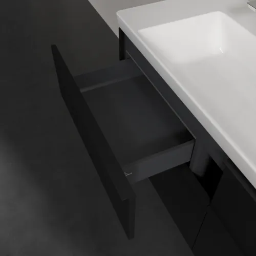 Bild von VILLEROY BOCH Subway 3.0 Waschbeckenunterschrank, mit Beleuchtung, 4 Auszüge, 1272 x 576 x 478 mm, Volcano Black #C602L1VL