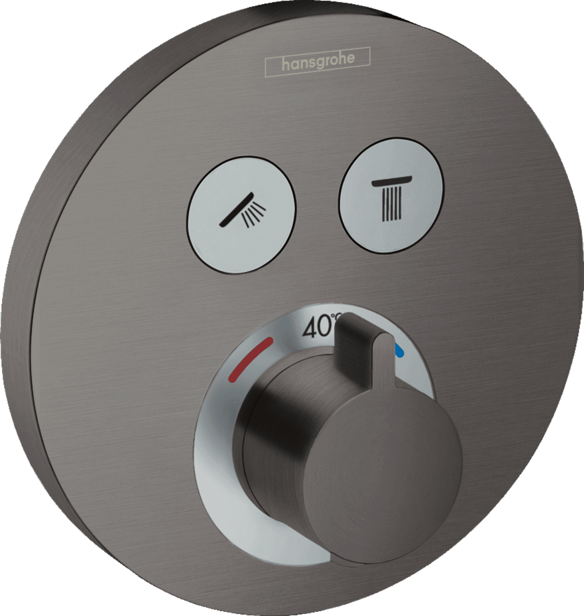 εικόνα του HANSGROHE ShowerSelect S Thermostat for concealed installation for 2 functions #15743340 - Brushed Black Chrome