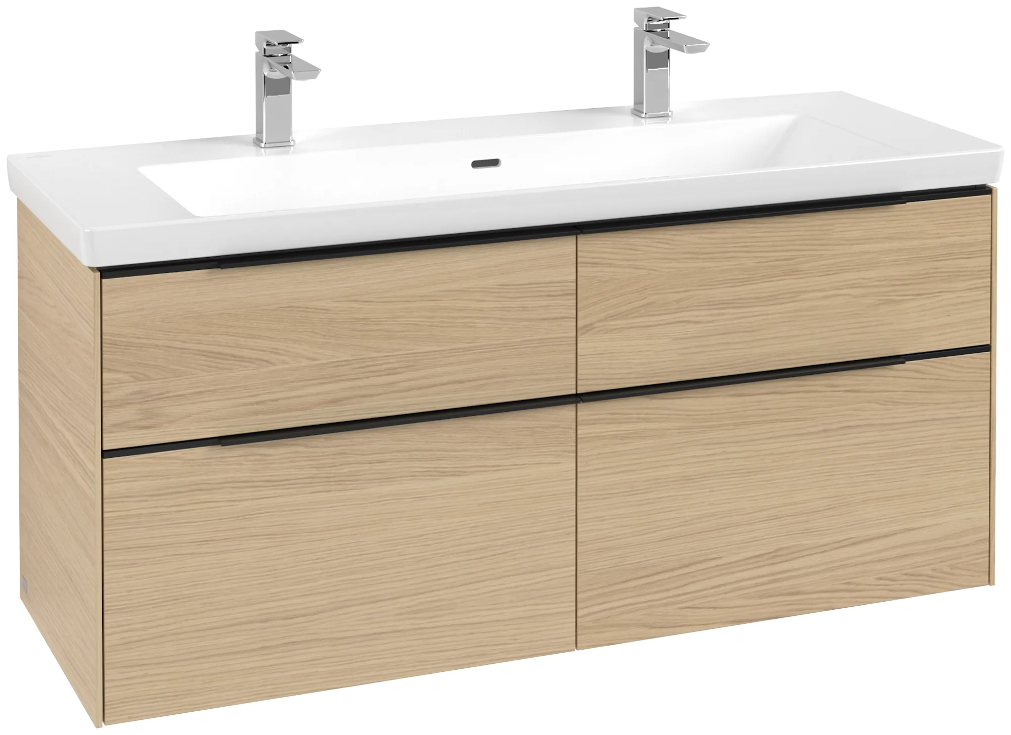 VILLEROY BOCH Subway 3.0 Vanity unit, with lighting, 4 pull-out compartments, 1272 x 576 x 478 mm, Nordic Oak #C602L1VJ resmi