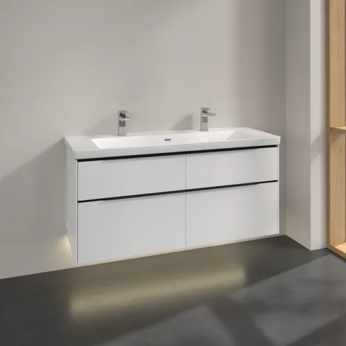 Bild von VILLEROY BOCH Subway 3.0 Waschbeckenunterschrank, mit Beleuchtung, 4 Auszüge, 1272 x 576 x 478 mm, Pure White #C602L1VF