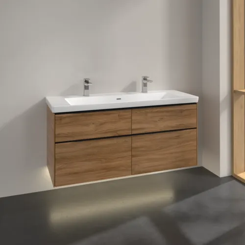 Bild von VILLEROY BOCH Subway 3.0 Waschbeckenunterschrank, mit Beleuchtung, 4 Auszüge, 1272 x 576 x 478 mm, Kansas Oak #C602L1RH