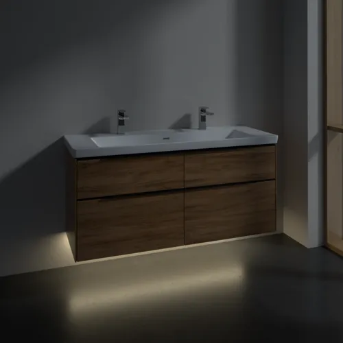 Bild von VILLEROY BOCH Subway 3.0 Waschbeckenunterschrank, mit Beleuchtung, 4 Auszüge, 1272 x 576 x 478 mm, Kansas Oak #C602L1RH