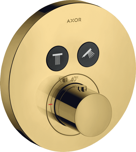 Bild von HANSGROHE AXOR ShowerSolutions Thermostat Unterputz rund für 2 Verbraucher #36723990 - Polished Gold Optic