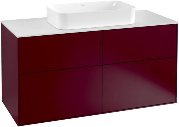 Obrázek VILLEROY BOCH Toaletní skříňka Finion, 4 výsuvy, 1200 x 603 x 501 mm, Peony Matt Lacquer / Glass White Matt #F26100HB