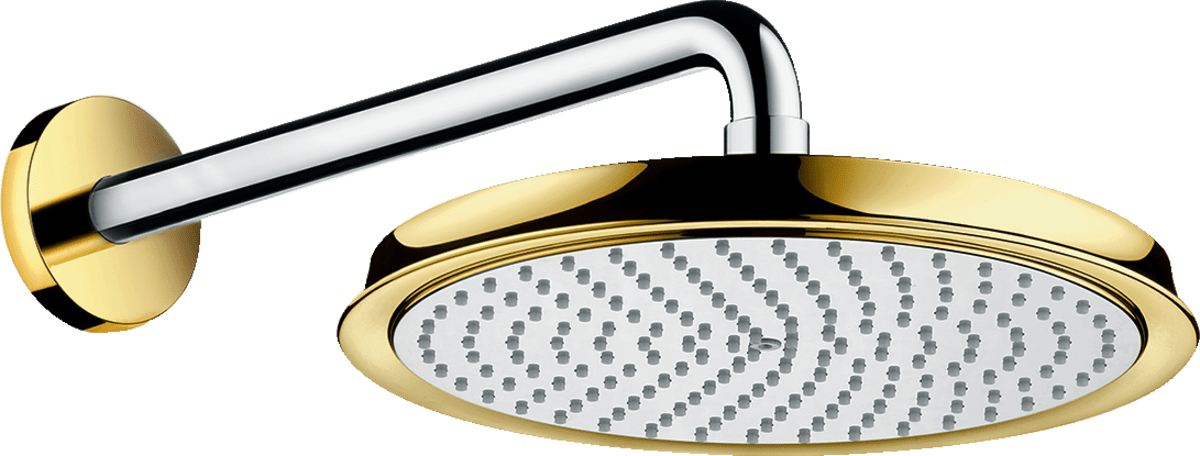 Picture of HANSGROHE Raindance Classic Overhead shower 240 1jet with shower arm Chrome/Gold Optic 27424090