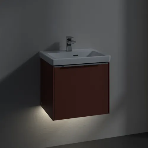 Bild von VILLEROY BOCH Subway 3.0 Waschbeckenunterschrank, mit Beleuchtung, 1 Auszug, 473 x 429 x 408 mm, Wine Red #C580L0AH