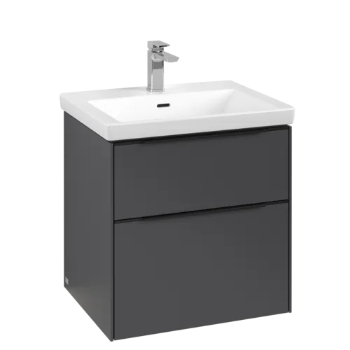 VILLEROY BOCH Subway 3.0 Vanity unit, with lighting, 2 pull-out compartments, 572 x 576 x 478 mm, Graphite #C578L1VR resmi