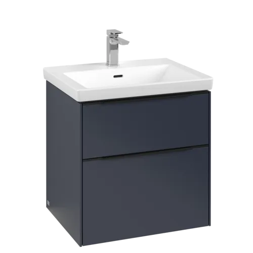 VILLEROY BOCH Subway 3.0 Vanity unit, with lighting, 2 pull-out compartments, 572 x 576 x 478 mm, Marine Blue #C578L1VQ resmi