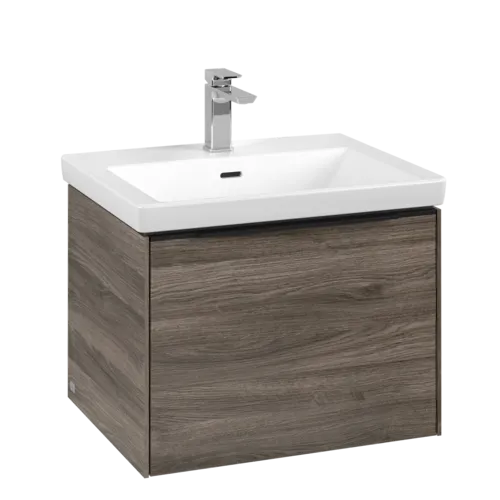 VILLEROY BOCH Subway 3.0 Vanity unit, with lighting, 1 pull-out compartment, 572 x 429 x 478 mm, Stone Oak #C577L1RK resmi