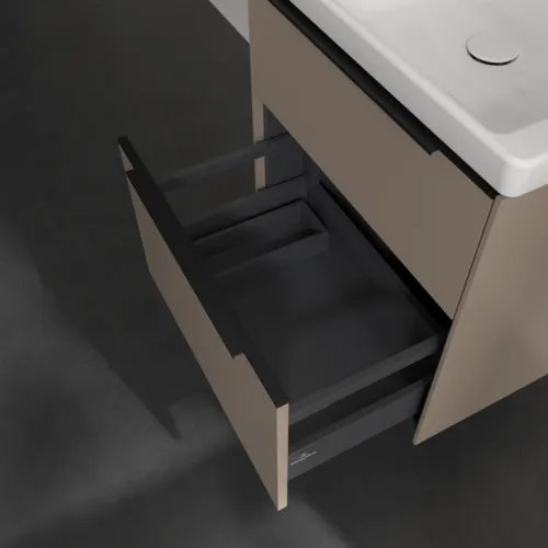 Bild von VILLEROY BOCH Subway 3.0 Waschbeckenunterschrank, mit Beleuchtung, 2 Auszüge, 572 x 576 x 478 mm, Taupe #C578L1VM