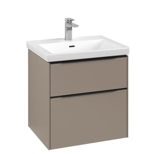 VILLEROY BOCH Subway 3.0 Vanity unit, with lighting, 2 pull-out compartments, 572 x 576 x 478 mm, Taupe #C578L1VM resmi