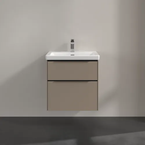 Bild von VILLEROY BOCH Subway 3.0 Waschbeckenunterschrank, mit Beleuchtung, 2 Auszüge, 572 x 576 x 478 mm, Taupe #C578L1VM