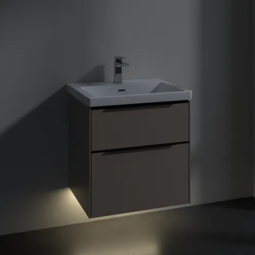 Bild von VILLEROY BOCH Subway 3.0 Waschbeckenunterschrank, mit Beleuchtung, 2 Auszüge, 572 x 576 x 478 mm, Taupe #C578L1VM