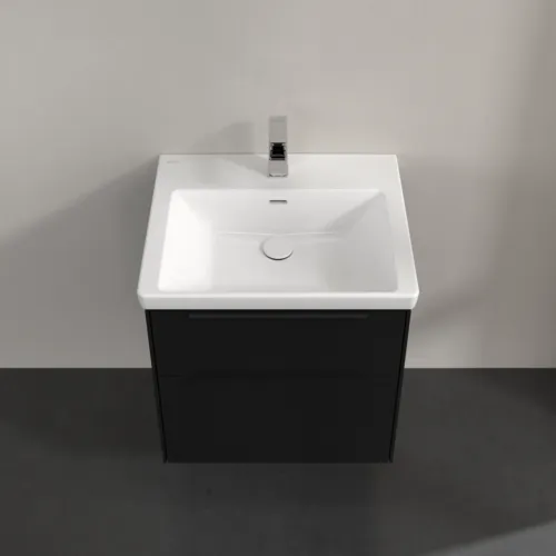 Bild von VILLEROY BOCH Subway 3.0 Waschbeckenunterschrank, mit Beleuchtung, 2 Auszüge, 572 x 576 x 478 mm, Volcano Black #C578L1VL