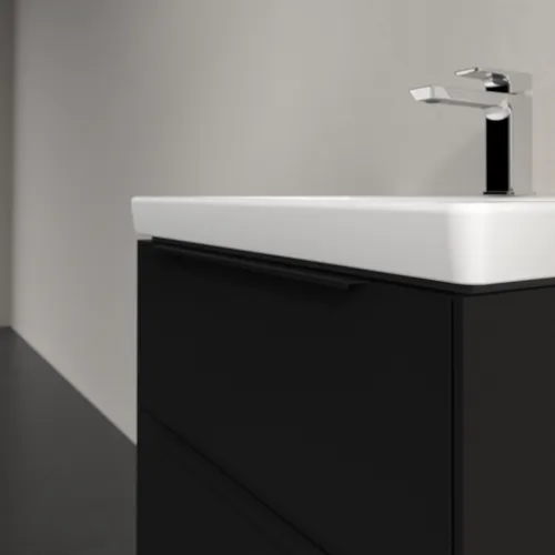 Bild von VILLEROY BOCH Subway 3.0 Waschbeckenunterschrank, mit Beleuchtung, 2 Auszüge, 572 x 576 x 478 mm, Volcano Black #C578L1VL