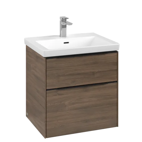 VILLEROY BOCH Subway 3.0 Vanity unit, with lighting, 2 pull-out compartments, 572 x 576 x 478 mm, Arizona Oak #C578L1VH resmi
