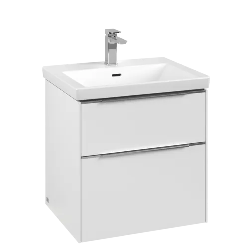 VILLEROY BOCH Subway 3.0 Vanity unit, with lighting, 2 pull-out compartments, 572 x 576 x 478 mm, Pure White #C578L0VF resmi