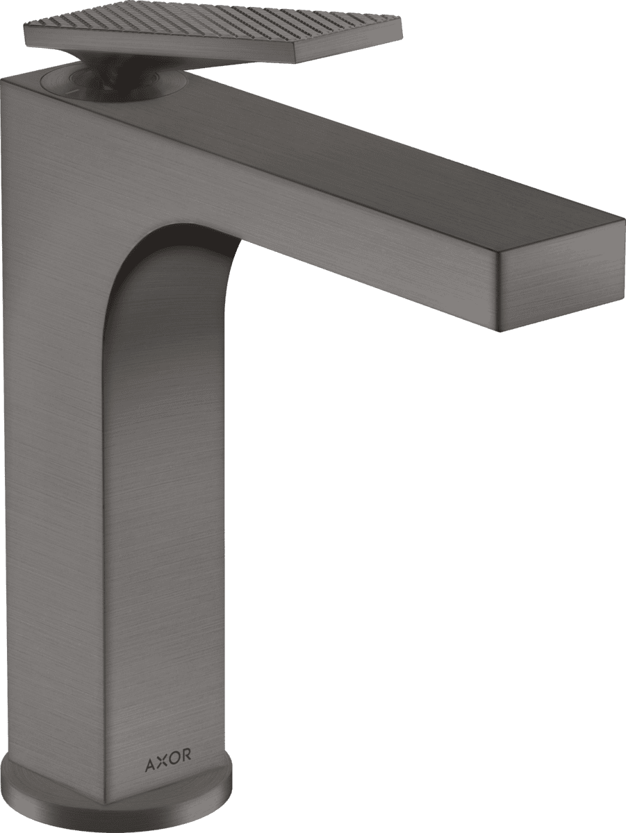HANSGROHE AXOR Citterio Einhebel-Waschtischmischer 160 mit Hebelgriff und Ablaufgarnitur - Rautenschliff #39081340 - Brushed Black Chrome