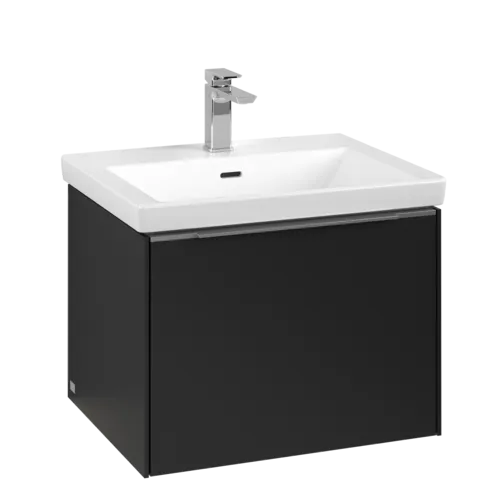 VILLEROY BOCH Subway 3.0 Vanity unit, with lighting, 1 pull-out compartment, 572 x 429 x 478 mm, Volcano Black #C577L0VL resmi