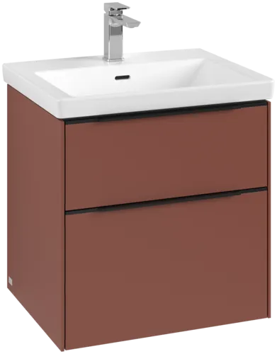 Зображення з  VILLEROY BOCH Subway 3.0 Vanity unit, with lighting, 2 pull-out compartments, 572 x 576 x 478 mm, Wine Red #C578L1AH