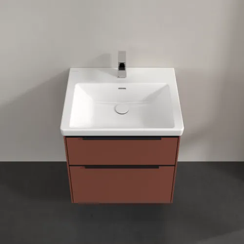 Bild von VILLEROY BOCH Subway 3.0 Waschbeckenunterschrank, mit Beleuchtung, 2 Auszüge, 572 x 576 x 478 mm, Wine Red #C578L1AH