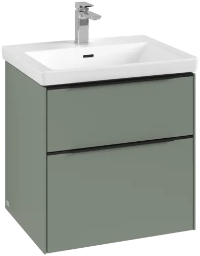 VILLEROY BOCH Subway 3.0 Vanity unit, with lighting, 2 pull-out compartments, 572 x 576 x 478 mm, Soft Green #C578L1AF resmi