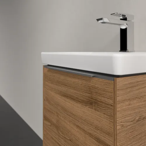 Bild von VILLEROY BOCH Subway 3.0 Waschbeckenunterschrank, 1 Tür, 423 x 429 x 378 mm, Kansas Oak #C58200RH