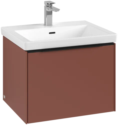 VILLEROY BOCH Subway 3.0 Vanity unit, with lighting, 1 pull-out compartment, 572 x 429 x 478 mm, Wine Red #C577L1AH resmi