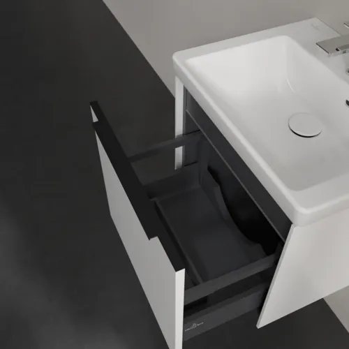 Bild von VILLEROY BOCH Subway 3.0 Waschbeckenunterschrank, mit Beleuchtung, 1 Auszug, 473 x 429 x 408 mm, Pure White #C580L1VF