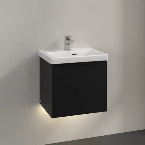 Bild von VILLEROY BOCH Subway 3.0 Waschbeckenunterschrank, mit Beleuchtung, 1 Auszug, 473 x 429 x 408 mm, Volcano Black #C580L1VL