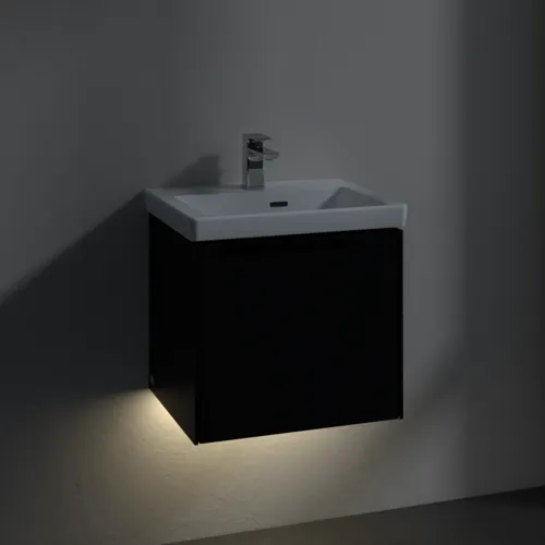 Bild von VILLEROY BOCH Subway 3.0 Waschbeckenunterschrank, mit Beleuchtung, 1 Auszug, 473 x 429 x 408 mm, Volcano Black #C580L1VL