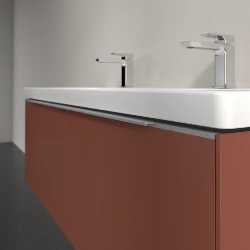 Picture of VILLEROY BOCH Subway 3.0 Vanity unit, with lighting, 2 pull-out compartments, 1272 x 429 x 478 mm, Wine Red #C601L0AH