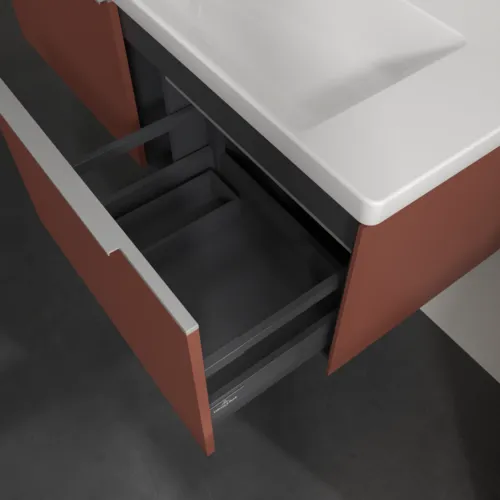 Picture of VILLEROY BOCH Subway 3.0 Vanity unit, with lighting, 2 pull-out compartments, 1272 x 429 x 478 mm, Wine Red #C601L0AH