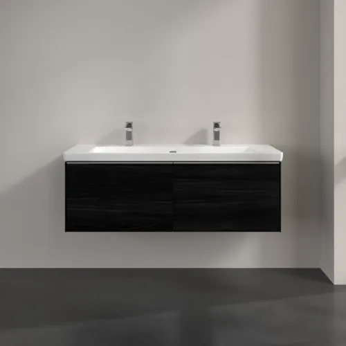 Bild von VILLEROY BOCH Subway 3.0 Waschbeckenunterschrank, mit Beleuchtung, 2 Auszüge, 1272 x 429 x 478 mm, Black Oak #C601L0AB