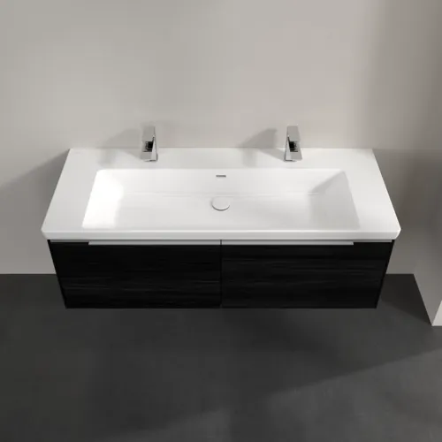 Bild von VILLEROY BOCH Subway 3.0 Waschbeckenunterschrank, mit Beleuchtung, 2 Auszüge, 1272 x 429 x 478 mm, Black Oak #C601L0AB