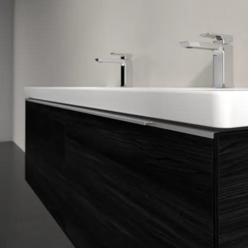 Bild von VILLEROY BOCH Subway 3.0 Waschbeckenunterschrank, mit Beleuchtung, 2 Auszüge, 1272 x 429 x 478 mm, Black Oak #C601L0AB
