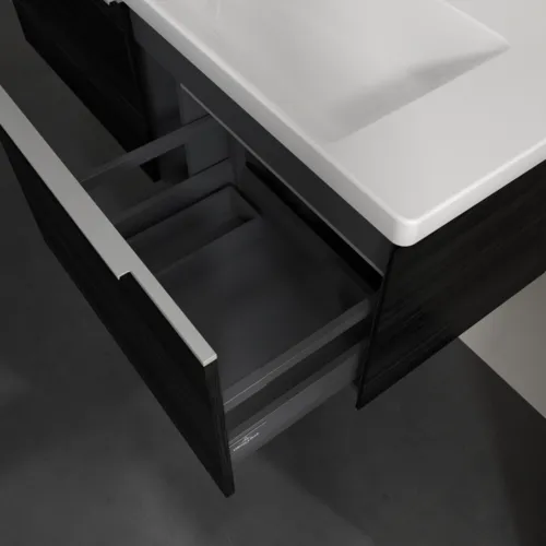 Bild von VILLEROY BOCH Subway 3.0 Waschbeckenunterschrank, mit Beleuchtung, 2 Auszüge, 1272 x 429 x 478 mm, Black Oak #C601L0AB