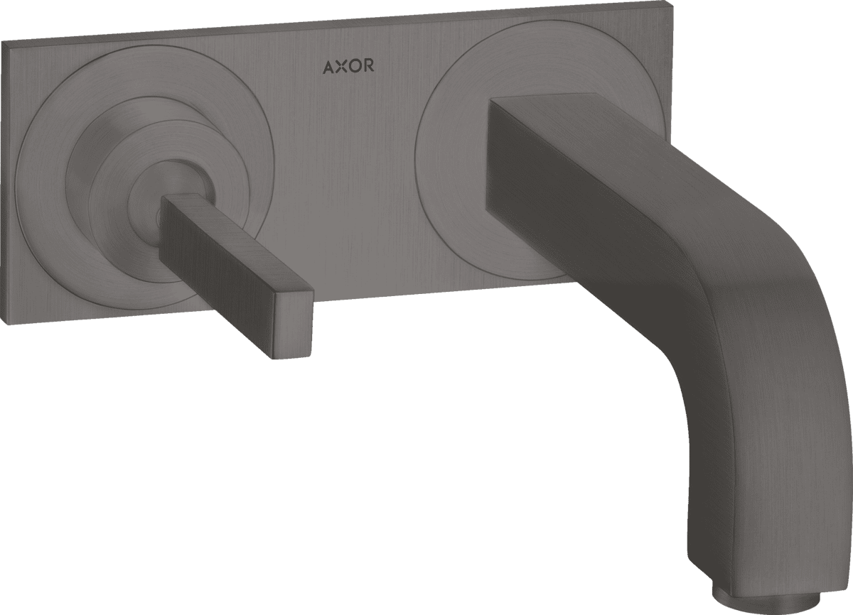 HANSGROHE AXOR Citterio Einhebel-Waschtischmischer Unterputz für Wandmontage mit Pingriff, Auslauf 220 mm und Platte #39115340 - Brushed Black Chrome