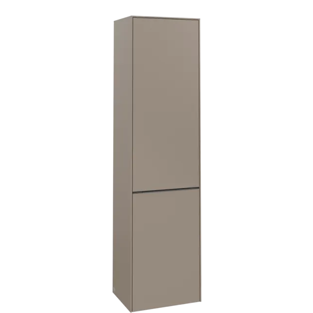 Picture of VILLEROY BOCH Subway 3.0 Tall cabinet, 1 door, 1 laundry flap, 450 x 1710 x 362 mm, Taupe / Taupe #C59302VM