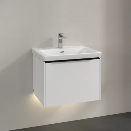 Bild von VILLEROY BOCH Subway 3.0 Waschbeckenunterschrank, mit Beleuchtung, 1 Auszug, 572 x 429 x 478 mm, Brilliant White #C577L1VE