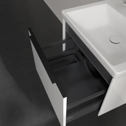 Bild von VILLEROY BOCH Subway 3.0 Waschbeckenunterschrank, mit Beleuchtung, 1 Auszug, 572 x 429 x 478 mm, Brilliant White #C577L1VE