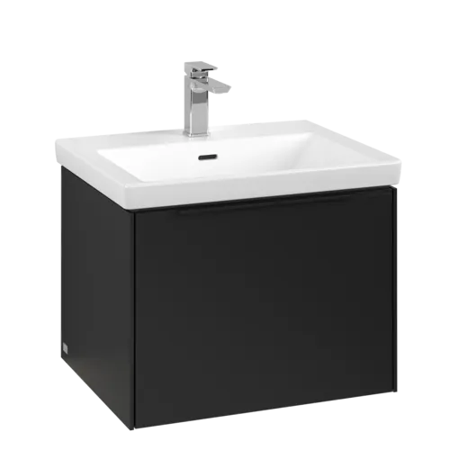 VILLEROY BOCH Subway 3.0 Vanity unit, with lighting, 1 pull-out compartment, 572 x 429 x 478 mm, Volcano Black #C577L1VL resmi